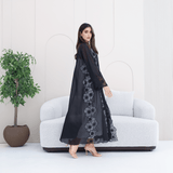 R285 | Elegant Abaya – Flower Embroidery Lace with Handmade Beads Work Abaya for Women UAE – Abaya – Rutba Fashion Abaya