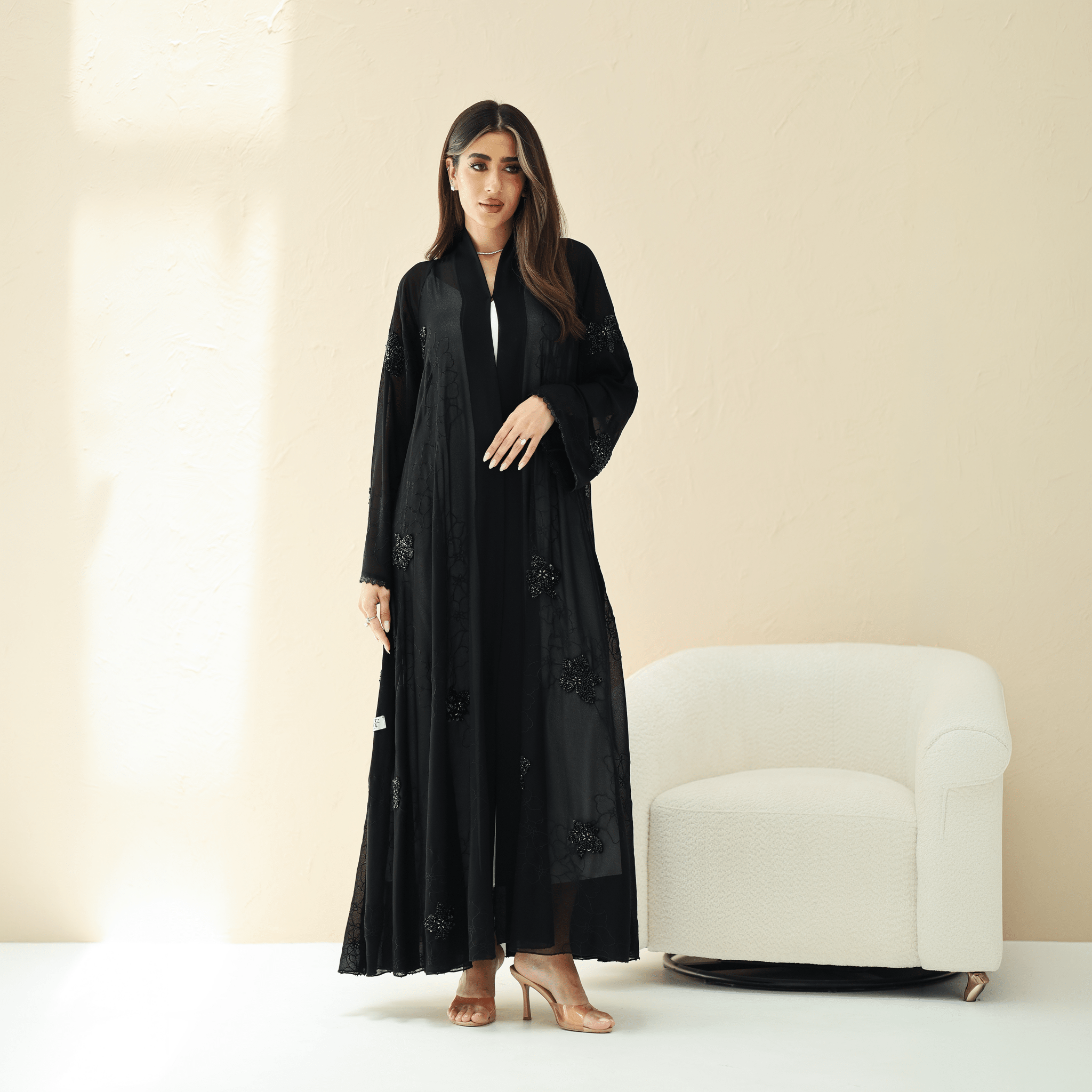 R288 | Elegant Korean Babul Chiffon Abaya Abaya for Women UAE – Abaya – Rutba Fashion Abaya