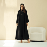 R289 | Classic Black Abya Abaya for Women UAE – Abaya – Rutba Fashion Abaya