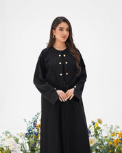 R292 Gulf Fashion Abaya Stone Button Model Abaya for Women UAE – Abaya – Rutba Fashion Abaya