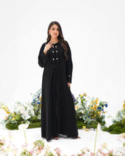 R292 Gulf Fashion Abaya Stone Button Model Abaya for Women UAE – Abaya – Rutba Fashion Abaya