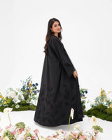 R295 Leaf Embroidery Black classic Abaya Abaya for Women UAE – Abaya – Rutba Fashion Abaya
