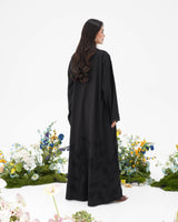R295 Leaf Embroidery Black classic Abaya Abaya for Women UAE – Abaya – Rutba Fashion Abaya