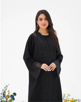 R296 Luxuries Black Abaya with 3D Lace Abaya for Women UAE – Abaya – Rutba Fashion Abaya
