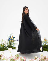 R296 Luxuries Black Abaya with 3D Lace Abaya for Women UAE – Abaya – Rutba Fashion Abaya
