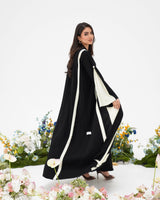R297 Stylish cutting Model black and beige Abaya Abaya for Women UAE – Abaya – Rutba Fashion Abaya