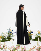 R297 Stylish cutting Model black and beige Abaya Abaya for Women UAE – Abaya – Rutba Fashion Abaya
