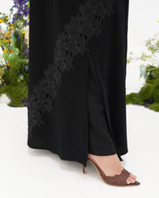 R298 New Fashion Dantel Designer Black Abaya Abaya for Women UAE – Abaya – Rutba Fashion Abaya
