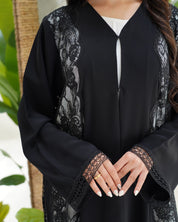 R299 Francy Dantel with stone Elegant Abaya Abaya for Women UAE – Abaya – Rutba Fashion Abaya