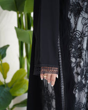 R299 Francy Dantel with stone Elegant Abaya Abaya for Women UAE – Abaya – Rutba Fashion Abaya