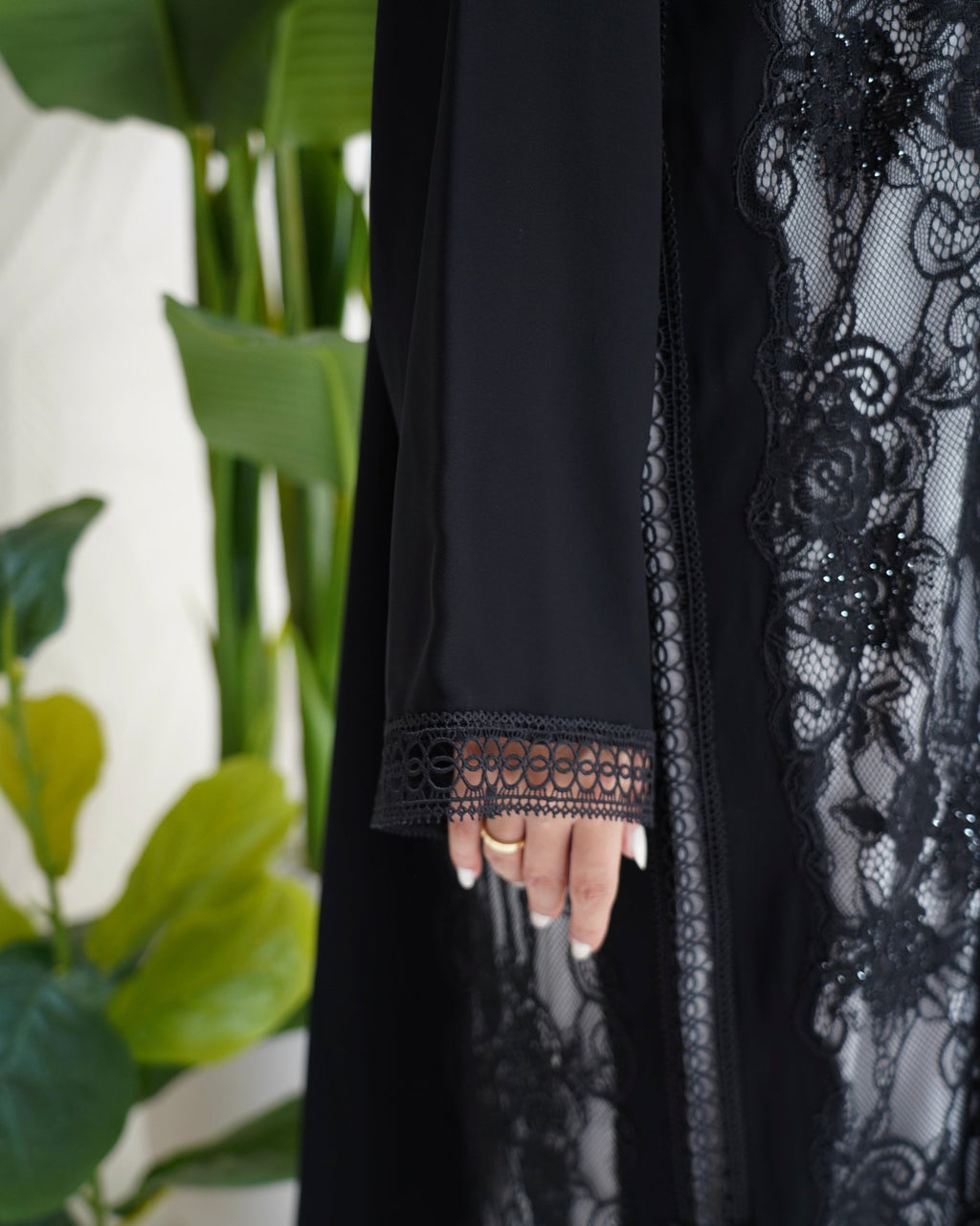 R299 Francy Dantel with stone Elegant Abaya Abaya for Women UAE – Abaya – Rutba Fashion Abaya