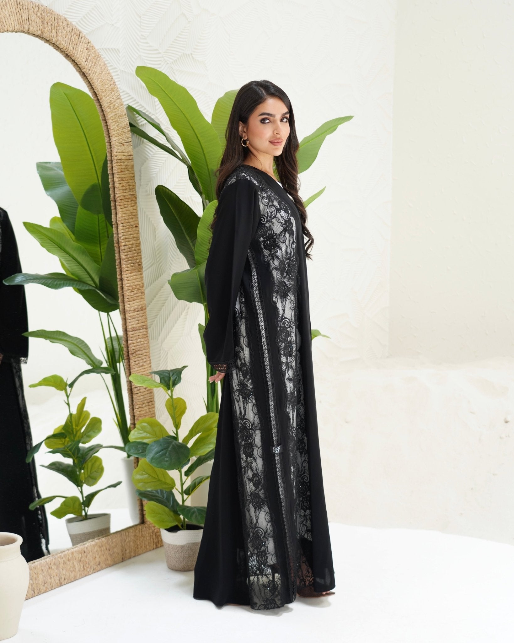 R299 Francy Dantel with stone Elegant Abaya Abaya for Women UAE – Abaya – Rutba Fashion Abaya