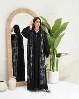 R299 Francy Dantel with stone Breathable Elegance Abaya