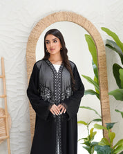 R300 Galaxy Dantel Black Abaya with stone Lace Abaya for Women UAE – Abaya – Rutba Fashion Abaya