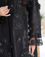 R301 Dela Turkey Organza Designer party Black Abaya Abaya for Women UAE – Abaya – Rutba Fashion Abaya