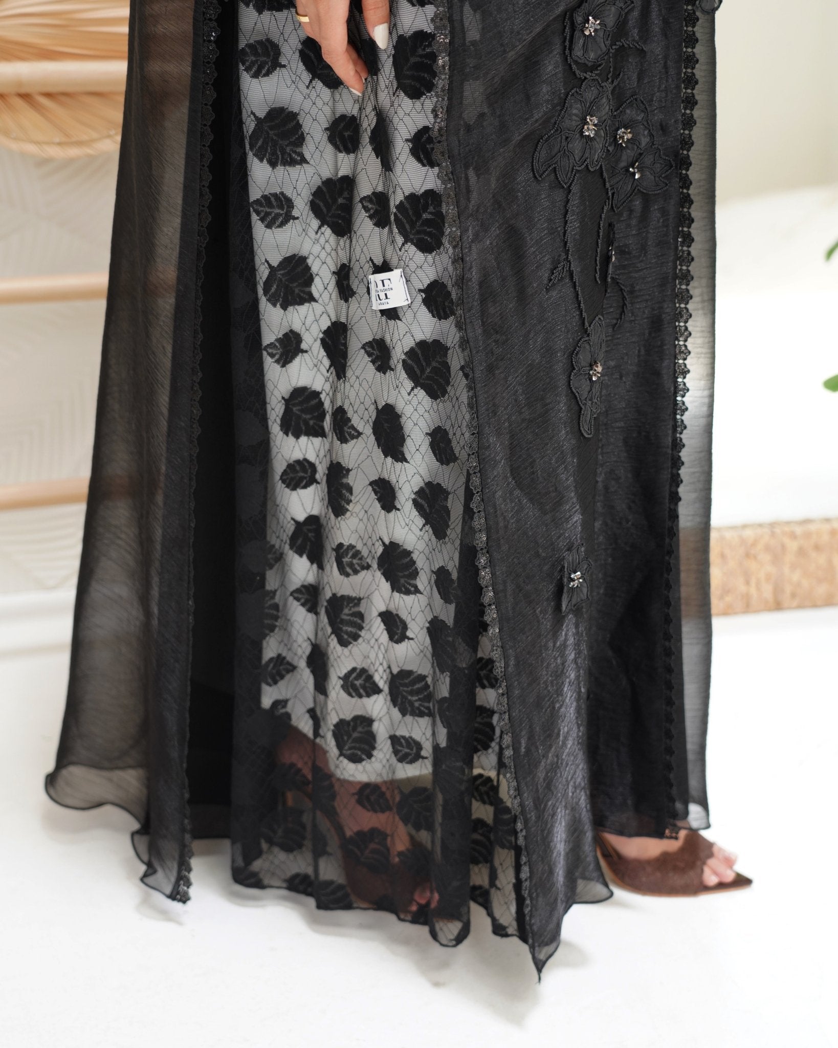 R301 Dela Turkey Organza Designer party Black Abaya Abaya for Women UAE – Abaya – Rutba Fashion Abaya