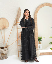 R301 Dela Turkey Organza Designer party Black Abaya Abaya for Women UAE – Abaya – Rutba Fashion Abaya