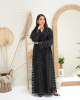 R301 Dela Turkey Organza Designer party Black Abaya Abaya for Women UAE – Abaya – Rutba Fashion Abaya