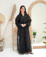 R301 Dela Turkey Organza Designer party Black Abaya Abaya for Women UAE – Abaya – Rutba Fashion Abaya