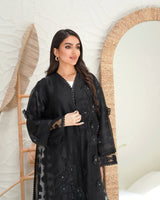 R301 Dela Turkey Organza Designer party Black Abaya Abaya for Women UAE – Abaya – Rutba Fashion Abaya