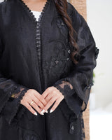 R301 Dela Turkey Organza Designer party Black Abaya Abaya for Women UAE – Abaya – Rutba Fashion Abaya