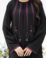 R304 New Fashionable Colour full leaf Handmade Beads work Black Abaya Abaya for Women UAE – Abaya – Rutba Fashion Abaya
