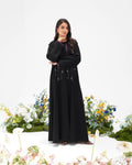 R304 New Fashionable Colour full leaf Handmade Beads work Black Abaya Abaya for Women UAE – Abaya – Rutba Fashion Abaya