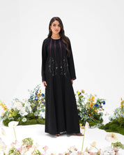 R304 New Fashionable Colour full leaf Handmade Beads work Black Abaya Abaya for Women UAE – Abaya – Rutba Fashion Abaya