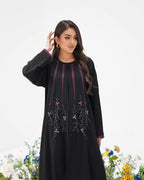 R304 New Fashionable Colour full leaf Handmade Beads work Black Abaya Abaya for Women UAE – Abaya – Rutba Fashion Abaya