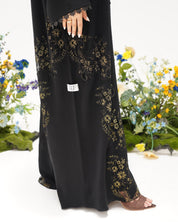 R305 Golden francy sequence lace Classic Black Abaya Abaya for Women UAE – Abaya – Rutba Fashion Abaya