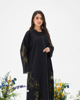 R305 Golden francy sequence lace Classic Black Abaya Abaya for Women UAE – Abaya – Rutba Fashion Abaya