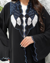 R307 Fashionable colorful embroidery Designer Black Abaya Abaya for Women UAE – Abaya – Rutba Fashion Abaya