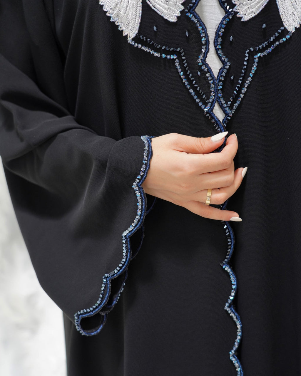 R307 Fashionable colorful embroidery Designer Black Abaya Abaya for Women UAE – Abaya – Rutba Fashion Abaya