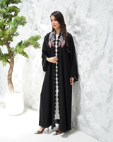 R308 Fashionable Designer Black Abaya colorful embroidery with Beads work Abaya for Women UAE – Abaya – Rutba Fashion Abaya