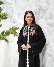 R308 Fashionable Designer Black Abaya colorful embroidery with Beads work Abaya for Women UAE – Abaya – Rutba Fashion Abaya
