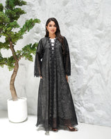 R310 exclusive Flower embroidery Organza Black Abaya Abaya for Women UAE – Abaya – Rutba Fashion Abaya