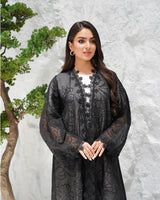 R310 exclusive Flower embroidery Organza Black Abaya Abaya for Women UAE – Abaya – Rutba Fashion Abaya