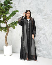 R311 Beautiful Flower Dantel Abaya with stone work Abaya for Women UAE – Abaya – Rutba Fashion Abaya