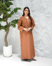 R312 Francy lace with rainbow colored beads color Abaya Abaya for Women UAE – Abaya – Rutba Fashion Abaya