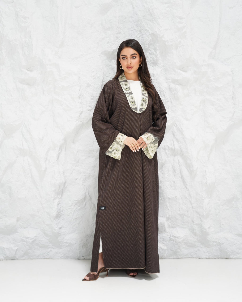 R315 Francy Dantel with coat Model Abaya Abaya for Women UAE – Abaya – Rutba Fashion Abaya