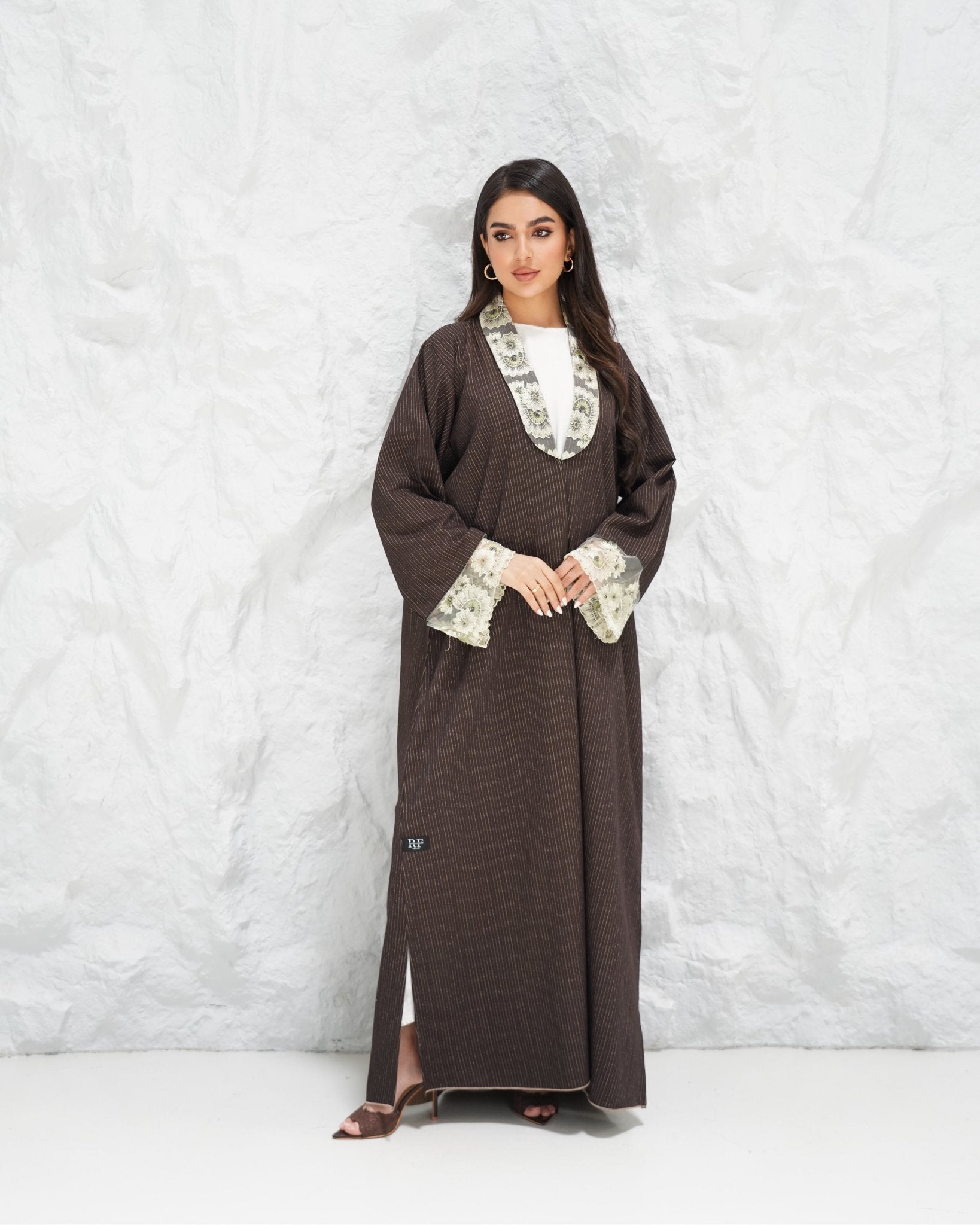 R315 Francy Dantel with coat Model Abaya Abaya for Women UAE – Abaya – Rutba Fashion Abaya