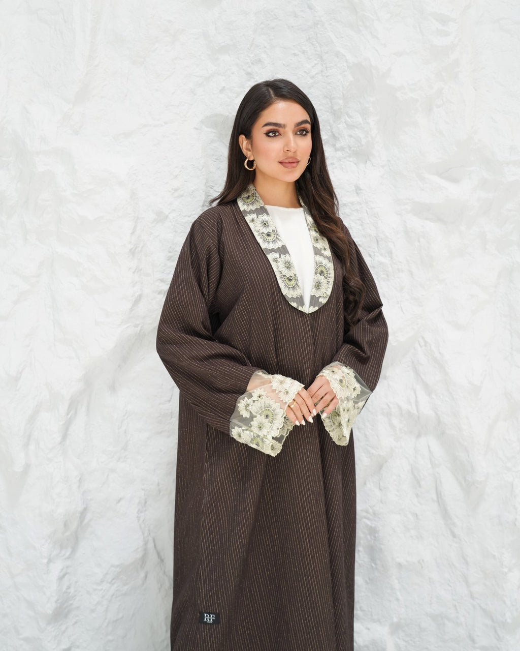 R315 Francy Dantel with coat Model Abaya Abaya for Women UAE – Abaya – Rutba Fashion Abaya