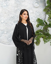 R318 New Exclusive V Francy Black Abaya Abaya for Women UAE – Abaya – Rutba Fashion Abaya