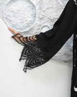 R318 New Exclusive V Francy Black Abaya Abaya for Women UAE – Abaya – Rutba Fashion Abaya