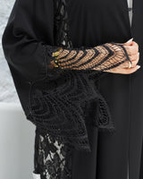 R318 New Exclusive V Francy Black Abaya Abaya for Women UAE – Abaya – Rutba Fashion Abaya