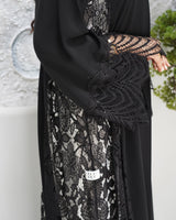 R318 New Exclusive V Francy Black Abaya Abaya for Women UAE – Abaya – Rutba Fashion Abaya