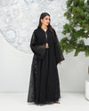 R319 Classic Black Abaya with New Frem Lace and Beads work Abaya for Women UAE – Abaya – Rutba Fashion Abaya