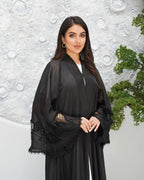 R320 New Fashionable Designer Shining Organza Black Abaya Abaya for Women UAE – Abaya – Rutba Fashion Abaya