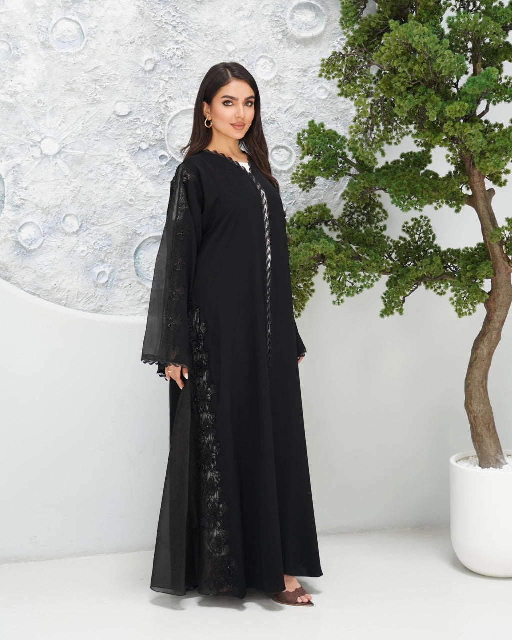 R320 New Fashionable Designer Shining Organza Black Abaya Abaya for Women UAE – Abaya – Rutba Fashion Abaya
