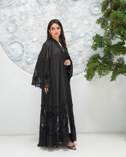 R320 New Fashionable Designer Shining Organza Black Abaya Abaya for Women UAE – Abaya – Rutba Fashion Abaya